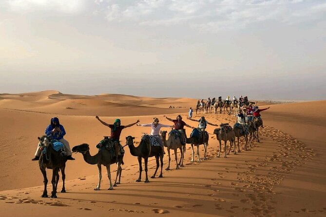 1 night Camel Treking in Merzouga Desert Luxury Camp - Sunset among the Erg Chebbi dunes
