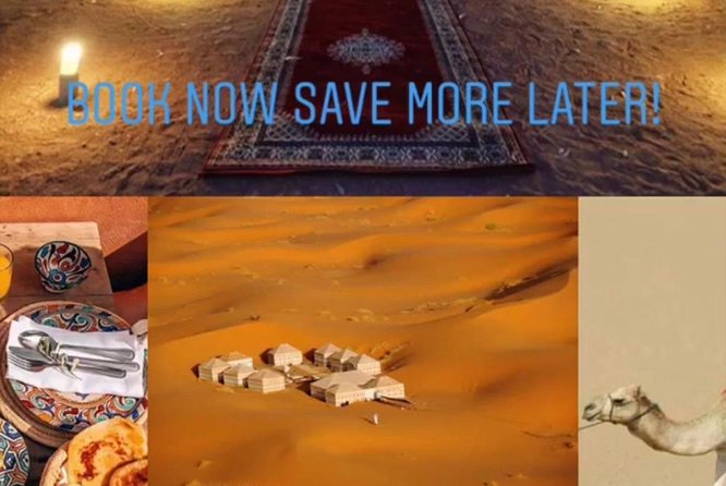 1 Night Camel Trekking Tour in Merzouga Desert Camp - Tea, local food, and drums after dark