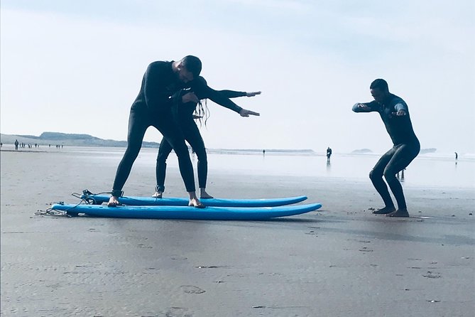 2 hours surf lesson in Agadir - Warm-up, stretching, and the first lesson on sand