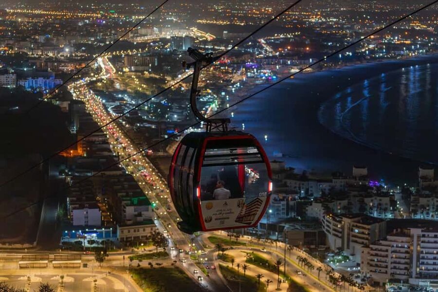 Agadir: Night Cable Car Round-Trip Ticket - Riding above Agadir after dark