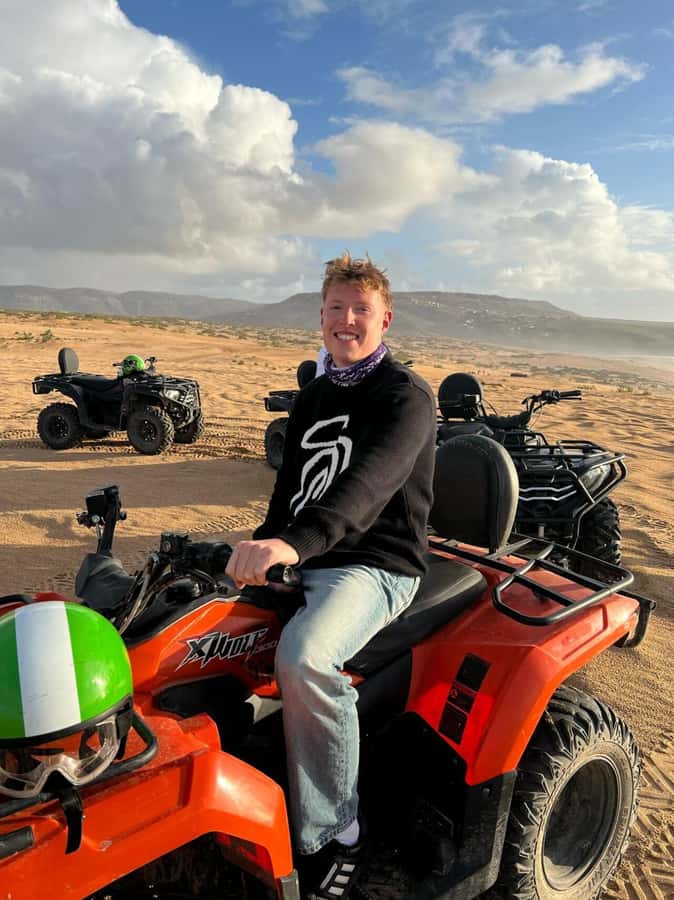 Agadir/Taghazout: Beach Quad Bike & Desert Sandboarding Tour - Sidi Toual Beach gives the quad ride its character