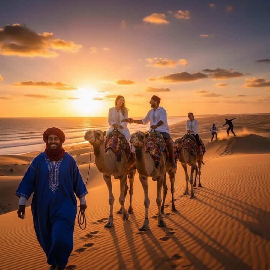 Agadir/Taghazout : Quad Bike & Camel Ride On The Beach - One hour on a camel beside the Atlantic