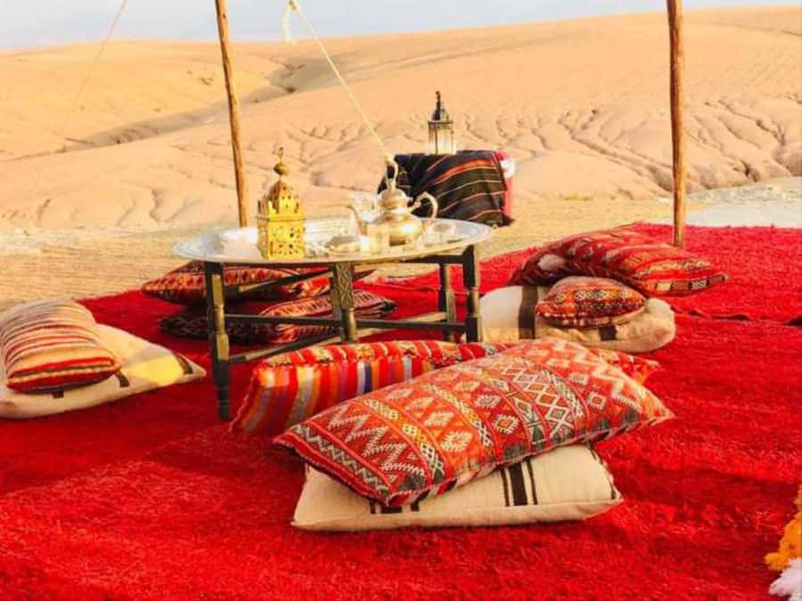 Agafay Desert: Magical Half-Day Lunch with Pool Swim - Arriving at the pool camp