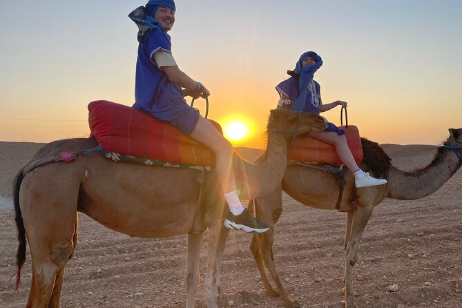 Agafay desert sunset camel ride Tour from Marrakech - Mint tea, a Haima, and live music