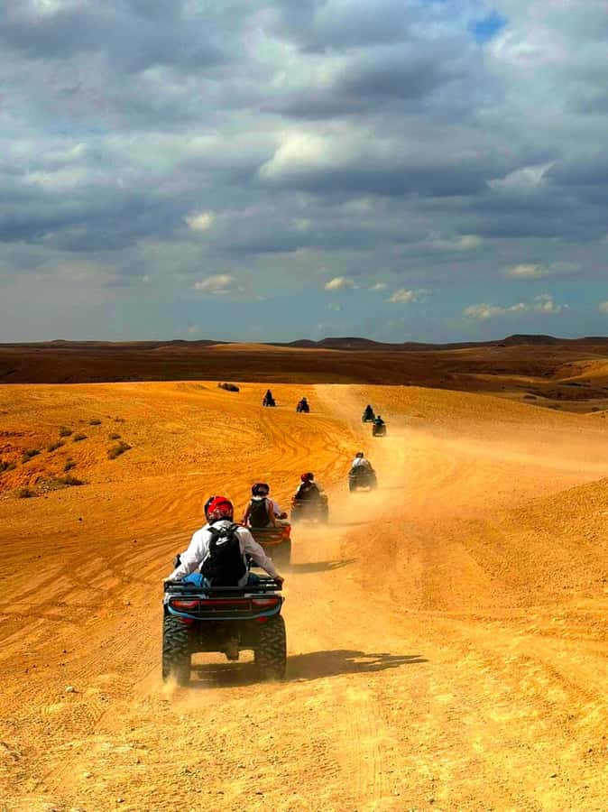 Agafay Tour: Sunset, Dinner, Camel ride, Quad and fire show - Pickup from Marrakech and the drive outward