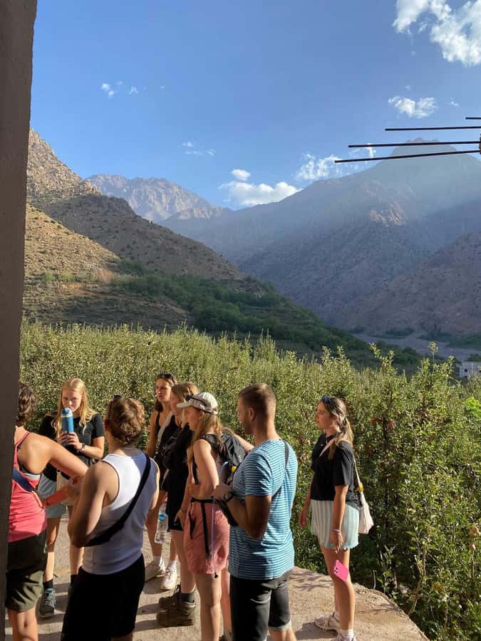 Atlas mountains hike with waterfalls & 3 valleys day trip - Lunch in Ait Souka with mountain views