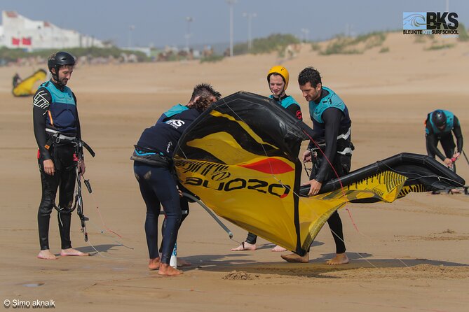 Certified Semi-Private Kitesurfing Initiation in Essaouira - Getting fitted with the full kite setup