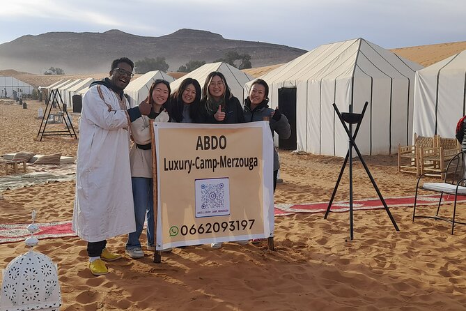 Day Trip and one night in Luxury camp merzouga - A private tent with hot water and heating