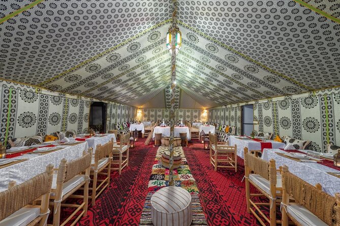 Day Trip and one night in Luxury camp merzouga - Dinner, tea, fire, and desert music