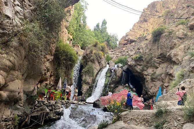 Desert Agafay and Atlas Mountains Day Tour & Camel ride From Marrakech - The waterfall walk and what to wear