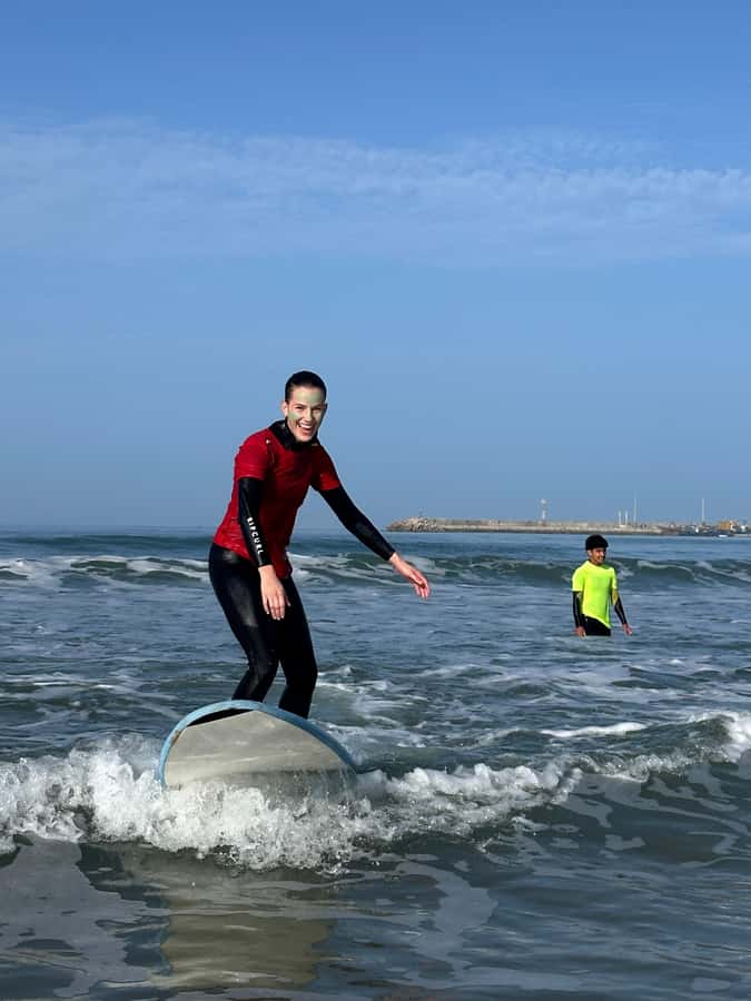 Essaouira: Surf Lessons - Practicing the Pop-Up on Dry Land