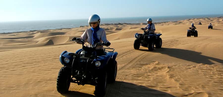 Essaouria: Beach & Big Dunes 2-Hour Quad Biking Tour - Crossing the Oued Ksob and passing the palace ruins