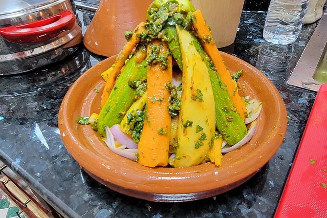 Fez Cooking Class at Palais bab sahra - Preparing Moroccan salad, tagine, and couscous