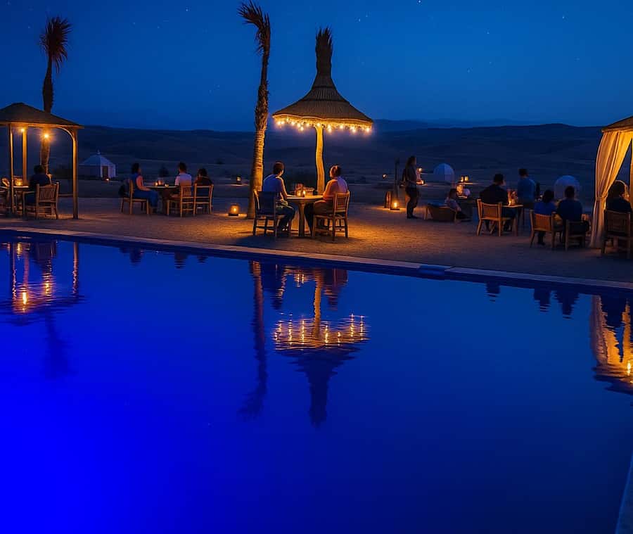 From Marrakech: Agafay Desert Dinner and Optional Camel Ride - Tea and mountain views at Lalla Takerkoust