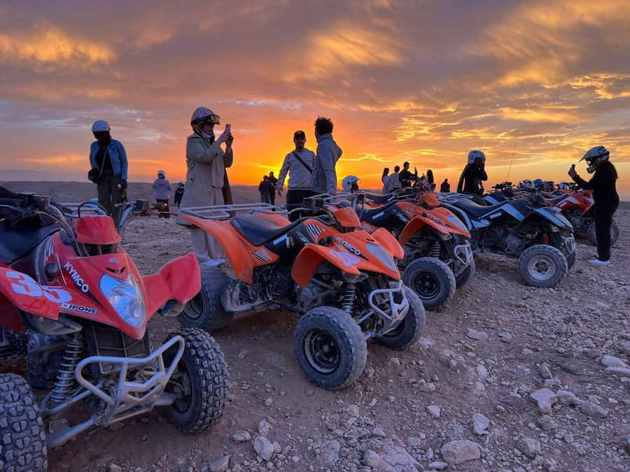 From Marrakech: Agafay Desert Quad Biking Tour with Transfer - Mint tea, dust removal, and the return van