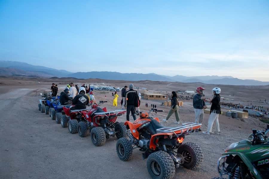 From Marrakech: Agafay Desert Quad Biking with Dinner & Show - Sunset over the Atlas Mountains