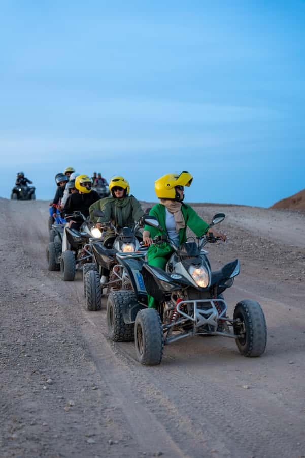 From Marrakech: Agafay Desert Quad Biking with Dinner & Show - Getting ready for the quad bikes