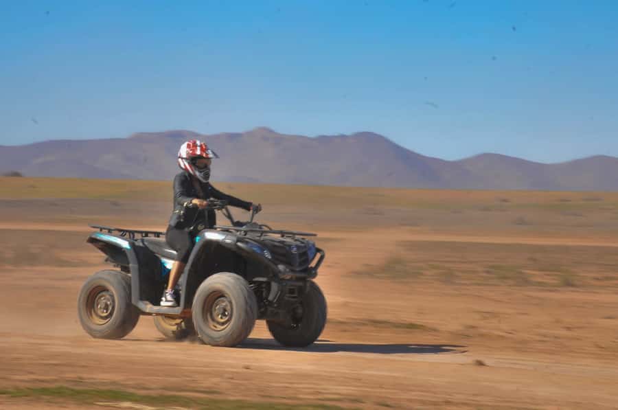 From: Marrakech: Lalla Takerkoust Lake Quad Bike Experience - Getting ready for the quad ride