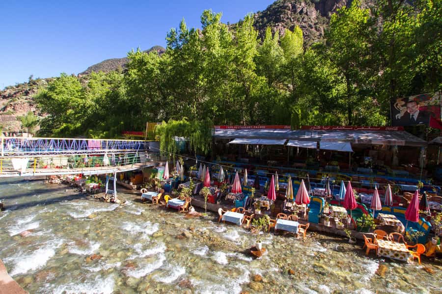 From Marrakech: Ourika Valley Trip, Waterfall Hike & Lunch - Lunch beside the Ourika River