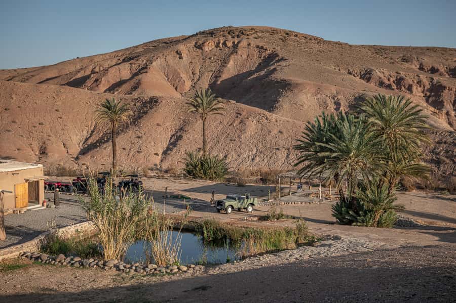 From Marrakech: Premium Agafay Desert Half-Day Quad Biking - Tea, pancakes, and a quiet desert pause