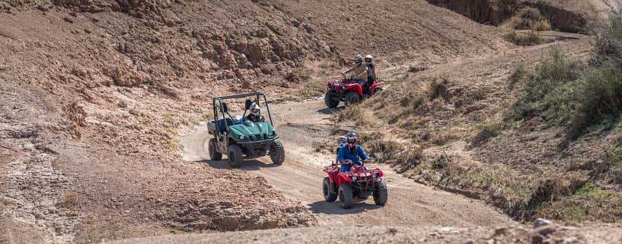 From Marrakech: Premium Agafay Desert Half-Day Quad Biking - Getting ready at the oasis base