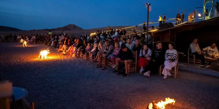 From Marrakech: Sunset Desert Tour with Camel Ride & Dinner - Dinner, tea, and the evening camp