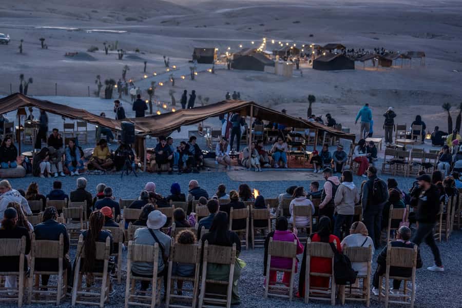 From Marrakech: Sunset Desert Tour with Camel Ride & Dinner - The fire show and cultural entertainment