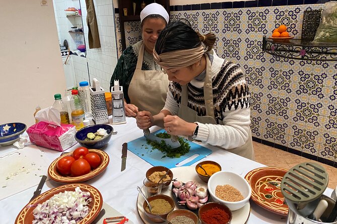 Half-Day Cooking Class with Local Chef Laila in Marrakech - Preparing a Moroccan three-course meal