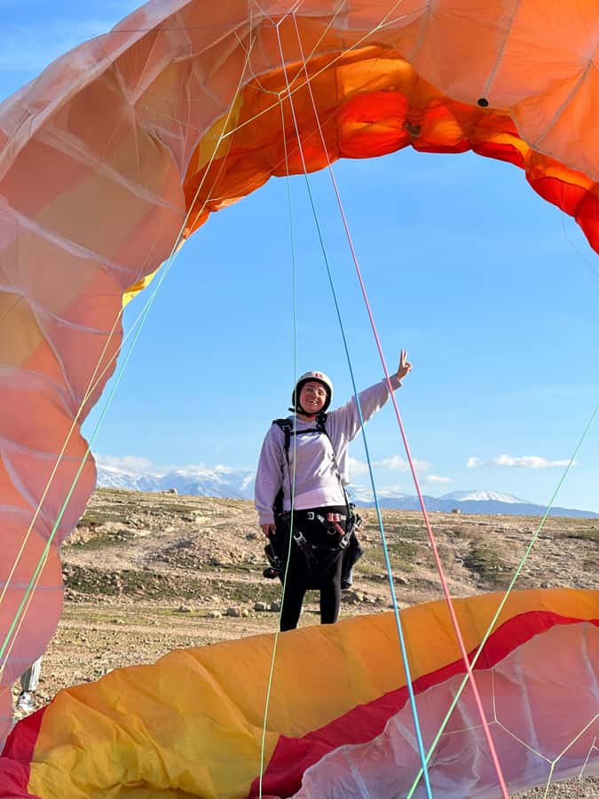 Marrakech Adventure: Paragliding, Camel Ride & Breakfast - Twenty minutes above Kik Plateau