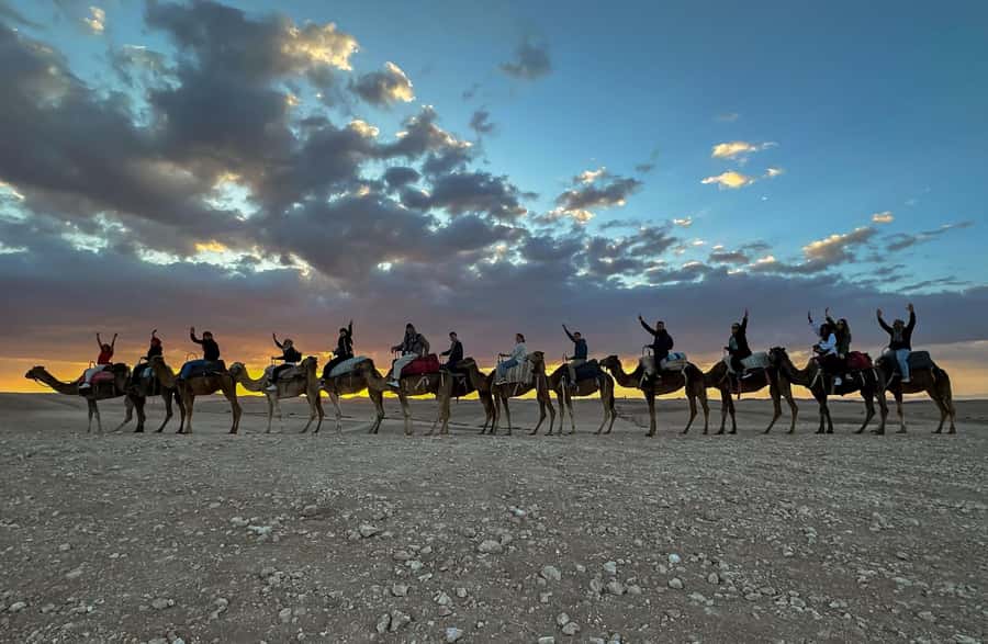 Marrakech: Agafay Desert Camel Ride with Dinner & Show - Tea, dinner, and the Moroccan evening