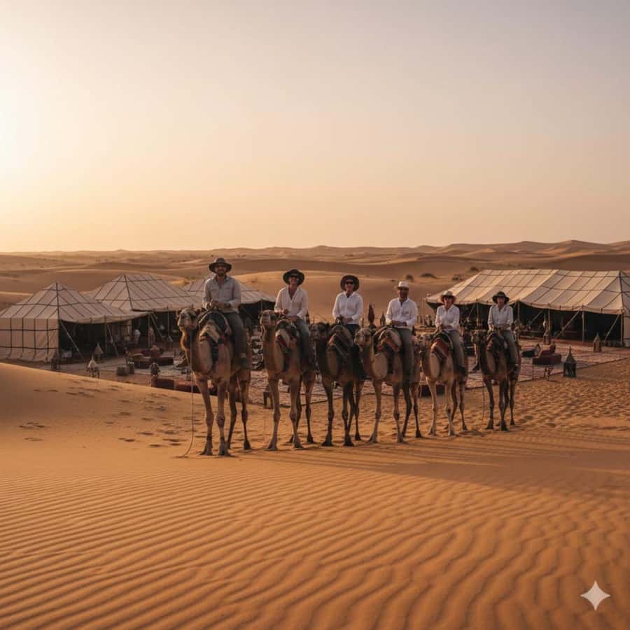 Marrakech: Agafay desert camel ride with dinner & spectacle - Berber music, dancing, and the fire show