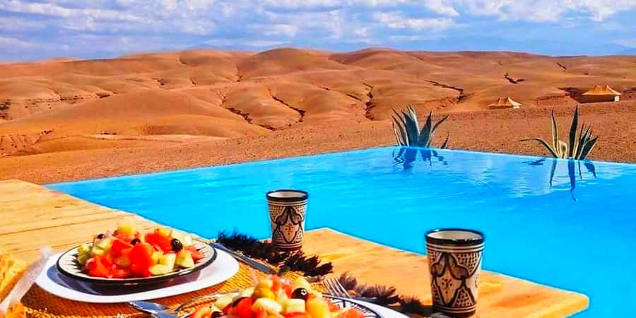 Marrakech: Agafay Desert Camp Lunch with Camel Ride and Pool - What lunch is like at the camp