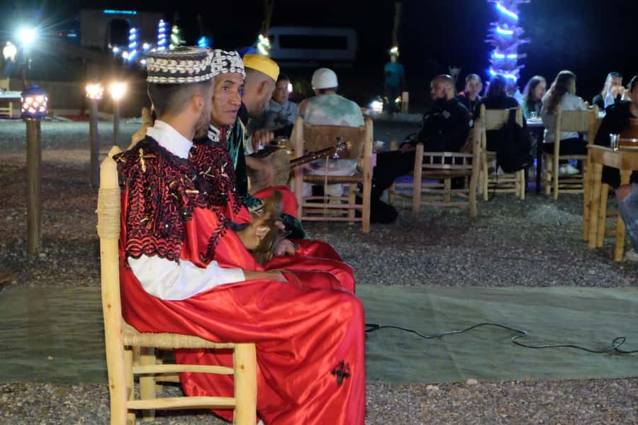Marrakech: Agafay Desert Dinner Show with Sunset Camel Ride - Music around the campfire