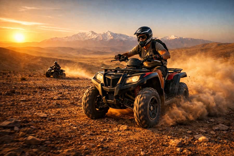 Marrakech: Agafay Desert Escape with Quad or Camel Ride - Quad Biking: Dust, Speed, and Shared Vehicles