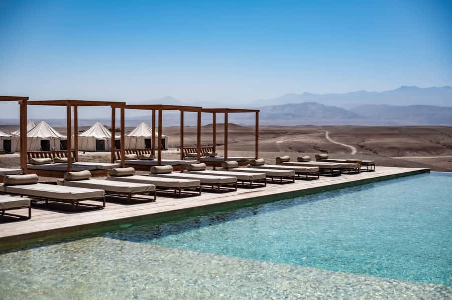 Marrakech: Agafay Desert Inara Camp Pool Day Pass with Lunch - Leaving Marrakech for the Agafay Desert