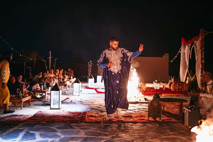 Marrakech: Agafay Desert Pool, Dinner & Live Show Experience - Mint tea, camp views, and a choice of pool time