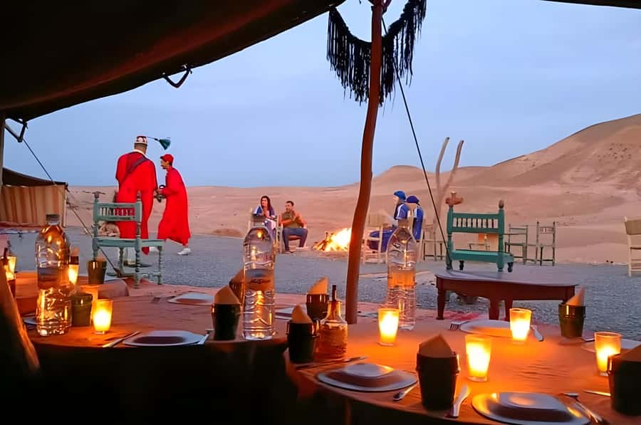 Marrakech: Agafay Desert Quad Biking, Camel Ride Fire Show - Sunset quad biking on guided desert trails