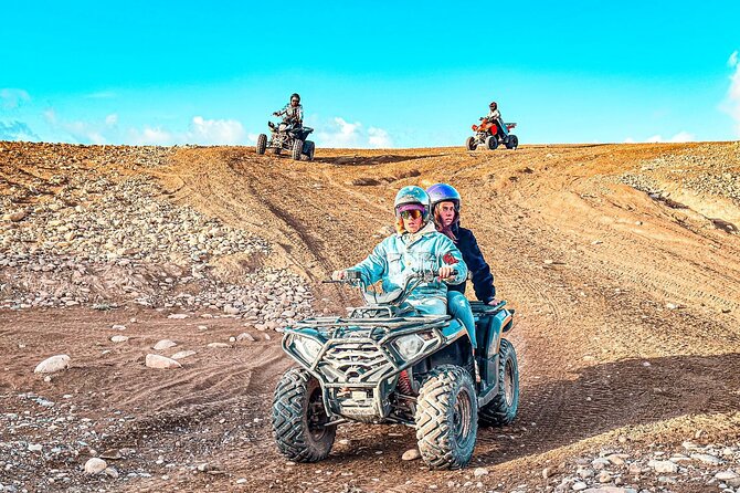 Marrakech: Agafay Desert Quad Biking & Camel Trek & Dinner & Show - Forty minutes on a shared quad bike