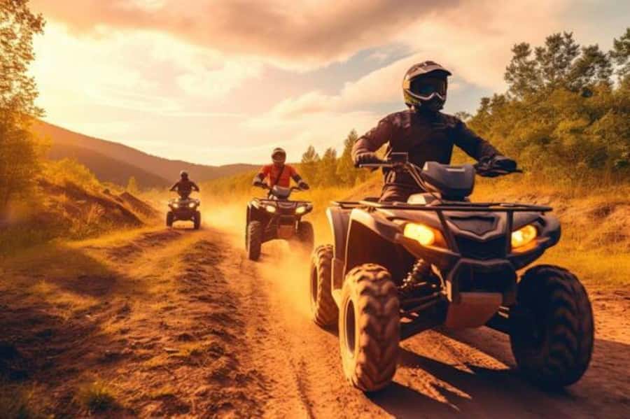 Marrakech: Agafay Desert Quad Biking Tour with Dinner-Show - Riding toward the Atlas Mountains