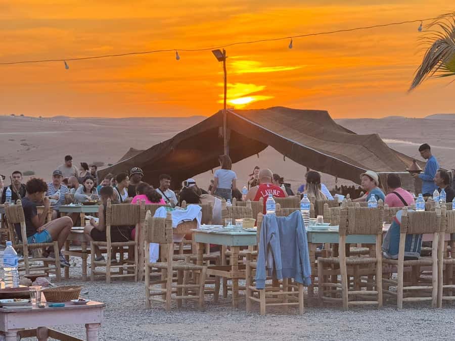 Marrakech: Agafay Desert Quad Biking Tour with Dinner-Show - A generous Moroccan dinner under canvas