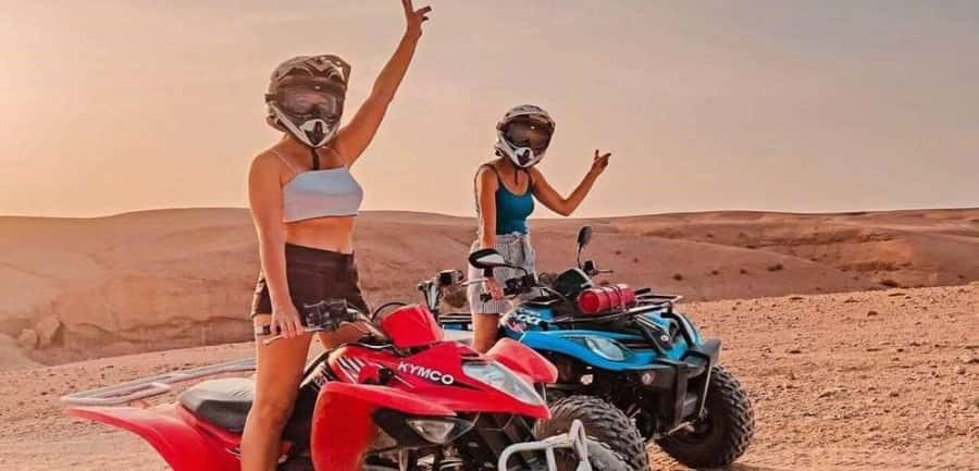 Marrakech: Agafay Desert Quad Biking Tour with Dinner-Show - Getting comfortable on the quad bikes