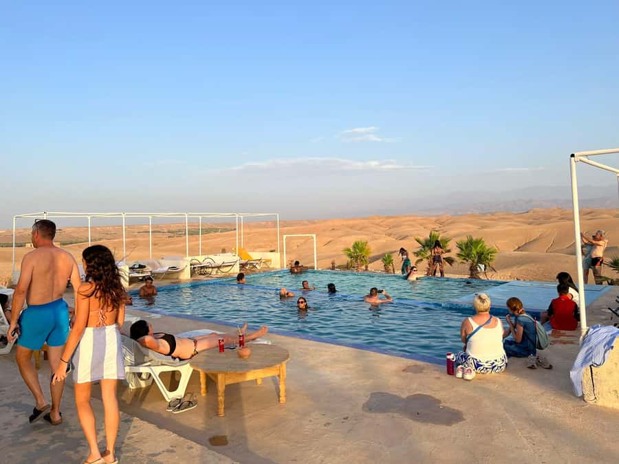 Marrakech: Agafay Desert Quad Camel Rides, Pool, Dinner Show - Tea, traditional products, and the women’s cooperative