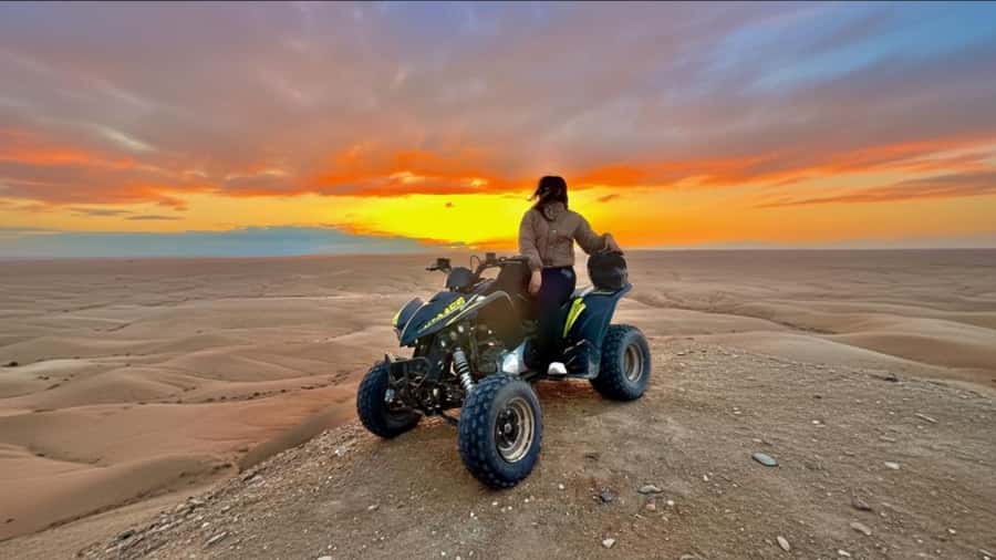 Marrakech: Agafay Desert Tour Quad bike & Dinner fire show - Quad Biking Across Agafay’s Dry Ridges