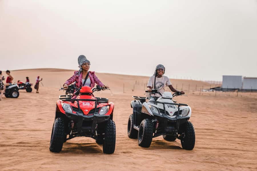 Marrakech: Agafay Desert Tour Quad bike & Dinner fire show - Camel Riding as the Quieter Sunset Activity