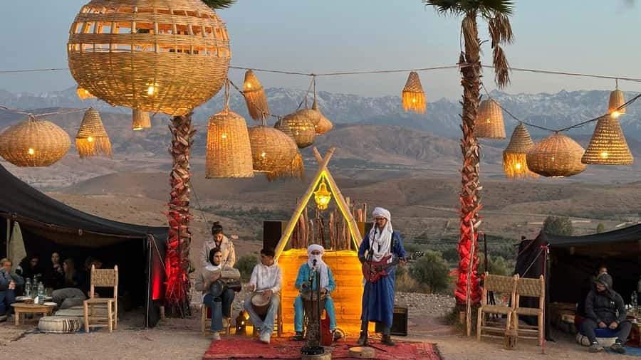 Marrakech: Agafay Dinner Show, Camel Ride, Quad, or Buggy - Dinner at the camp: couscous, tagine, and mint tea