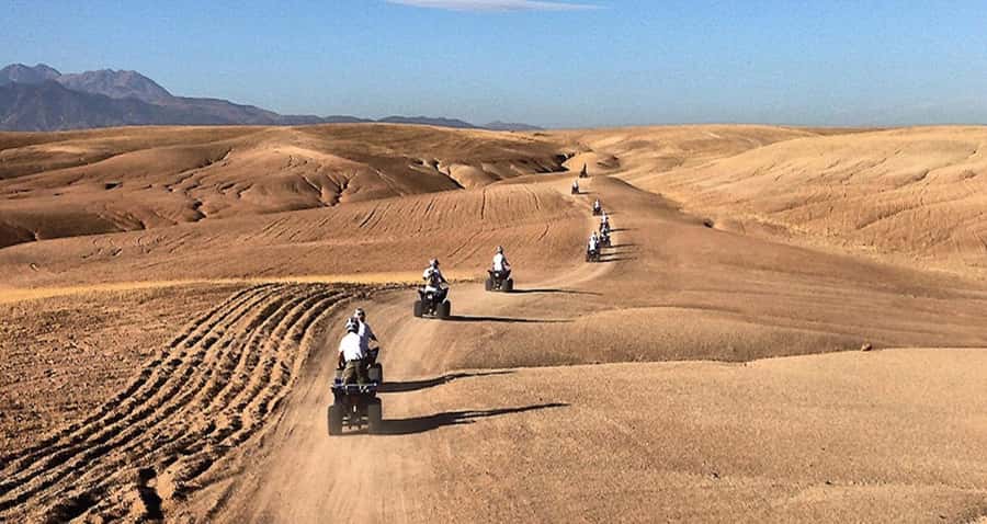 Marrakech: Agafay Dinner Show with Quad/Camel Ride and Pool - A 40-minute quad ride on shared vehicles