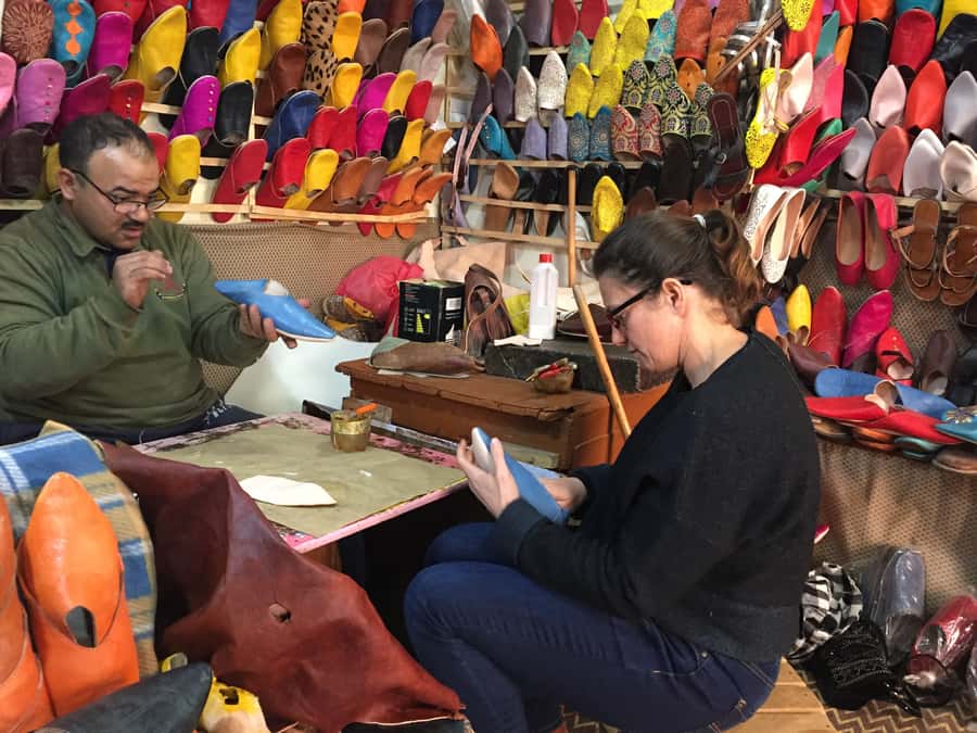 Marrakech: Babouch Making Workshop in the Medina - Tea, sweets, and the human side of the class