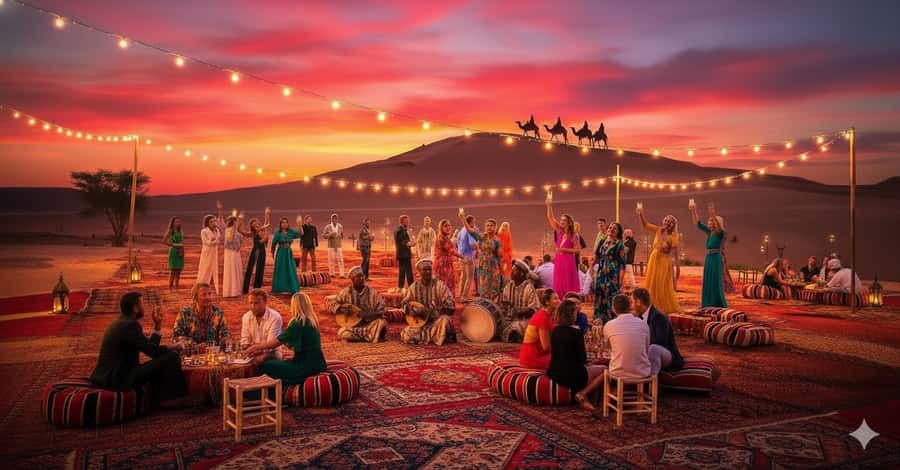 Marrakech: Camel Ride, Dinner, Pool, and Fire Show in Agafay - Leaving Marrakech for Agafay