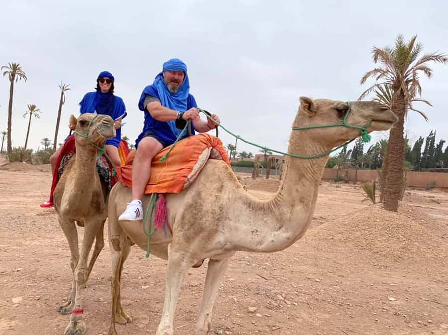 Marrakech Camel Ride in the Palmeraie Palm Grove - Dressing as a Tuareg for the ride