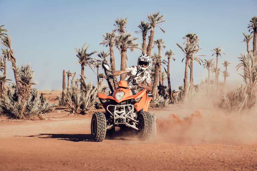 Marrakech: Desert and Palm Grove Quad Tour with Tea - From Marrakech to the Palmeraie